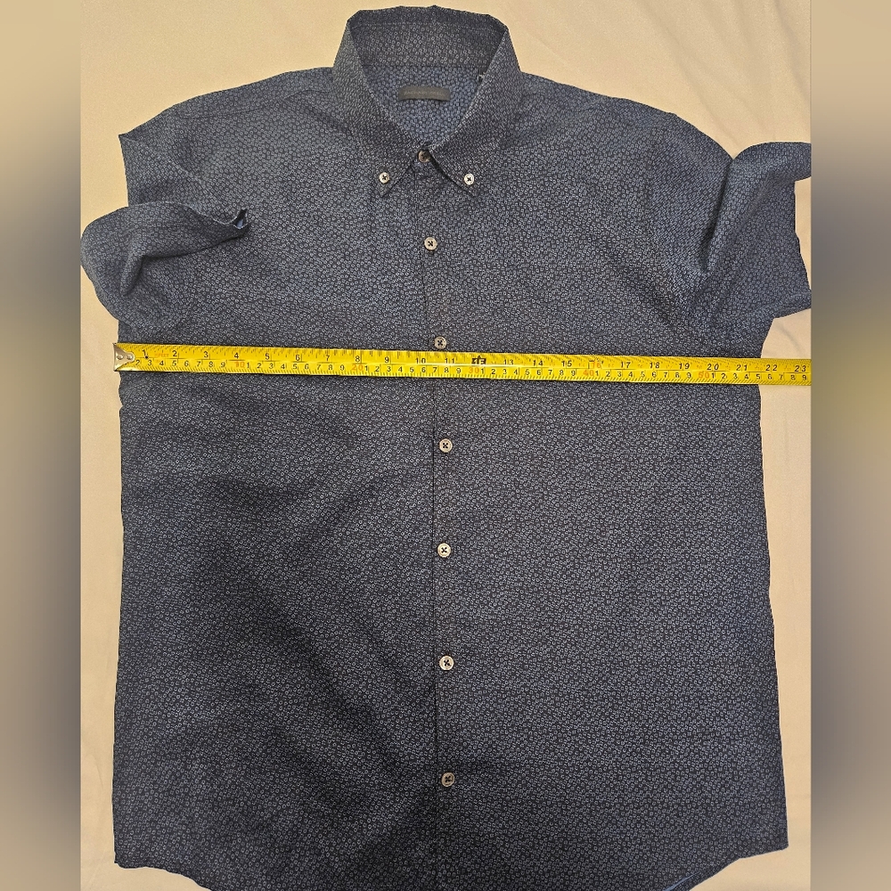 Zachary Prell Dark Blue Patterned Casual Shirt